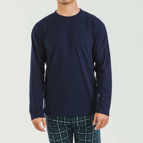 Pigiama uomo flanella Cuadro Ruz blu navy