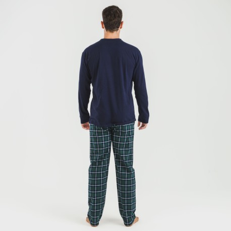 Pigiama uomo flanella Cuadro Ruz blu navy