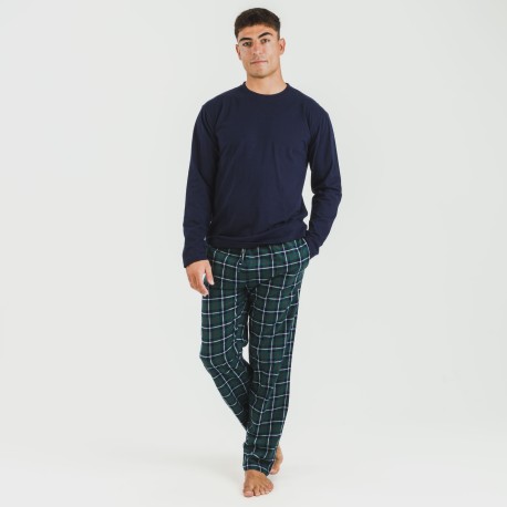 Pigiama uomo flanella Cuadro Ruz blu navy