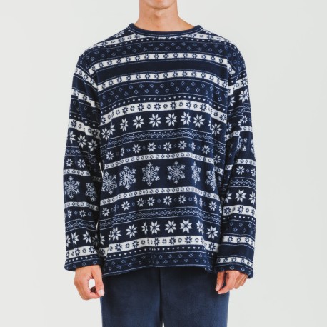 Pigiama pile coral uomo Delancey blu navy