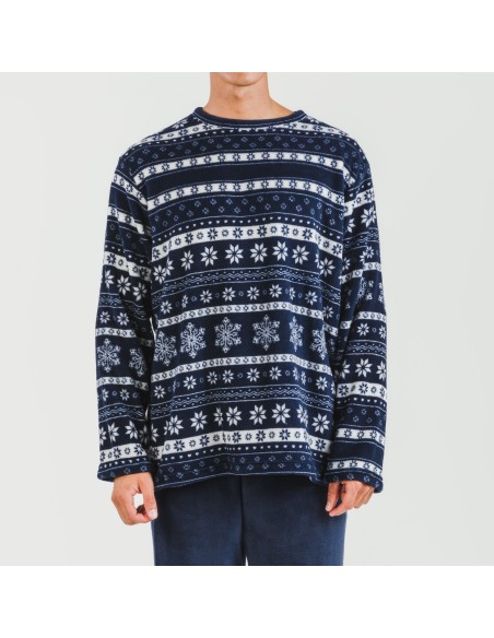 Pigiama pile coral uomo Delancey blu navy