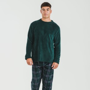 Pigiama pile coral uomo Cuadro Welo verde 2