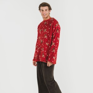 Pigiama pile coral uomo Rodolfo rosso 2