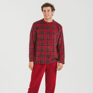 Pigiama pile coral uomo Nicolas rosso 2