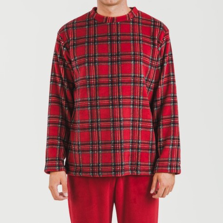 Pigiama pile coral uomo Nicolas rosso