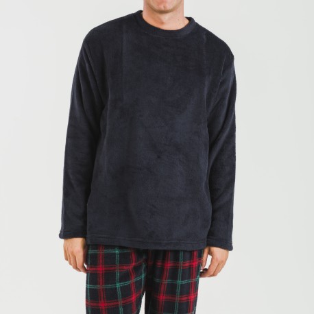 Pigiama pile coral uomo Cuadro Roman blu navy