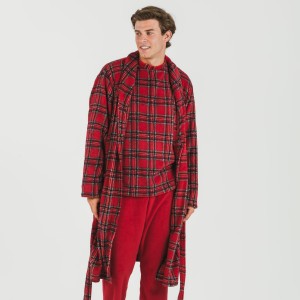 Vestaglia uomo pile coral Nicolas rosso 2