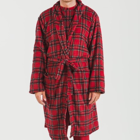 Vestaglia uomo pile coral Nicolas rosso