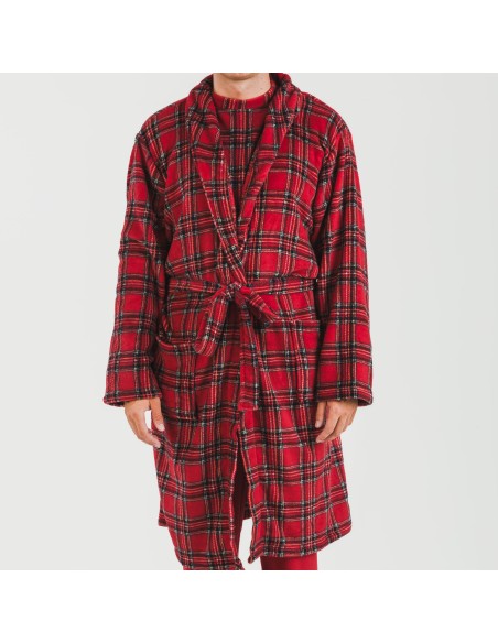 Vestaglia uomo pile coral Nicolas rosso Vestaglia uomo pile coral Nicolas rosso