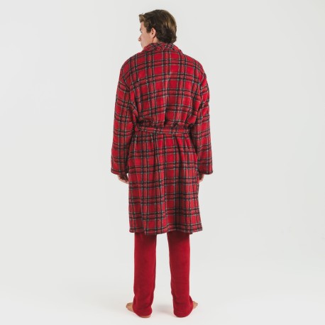 Vestaglia uomo pile coral Nicolas rosso