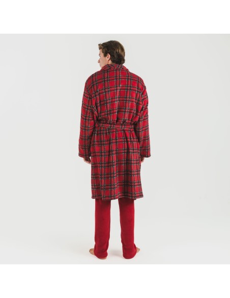 Vestaglia uomo pile coral Nicolas rosso Vestaglia uomo pile coral Nicolas rosso