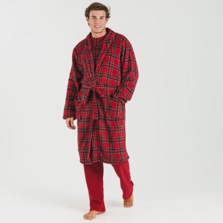 Vestaglia uomo pile coral Nicolas rosso