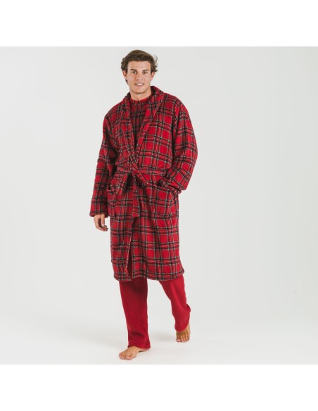 Vestaglia uomo pile coral Nicolas rosso Vestaglia uomo pile coral Nicolas rosso