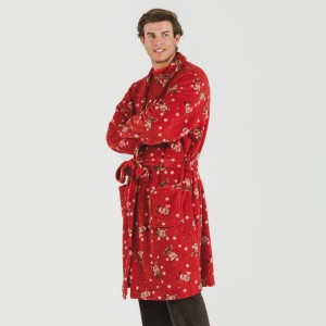Vestaglia pile coral Rodolfo rosso