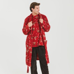 Vestaglia pile coral Rodolfo rosso 2