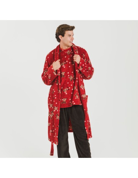 Vestaglia pile coral Rodolfo rosso