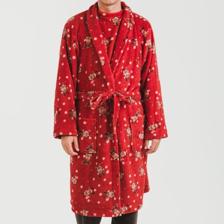 Vestaglia pile coral Rodolfo rosso