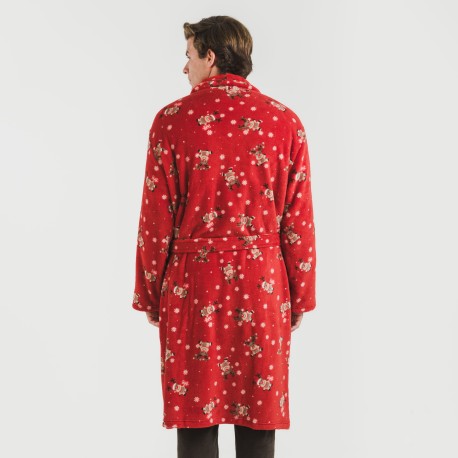 Vestaglia pile coral Rodolfo rosso