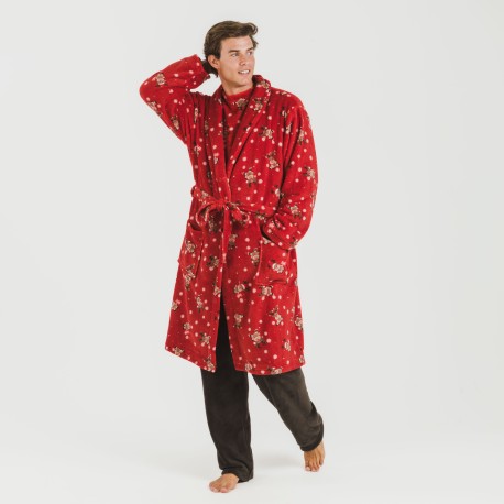 Vestaglia pile coral Rodolfo rosso