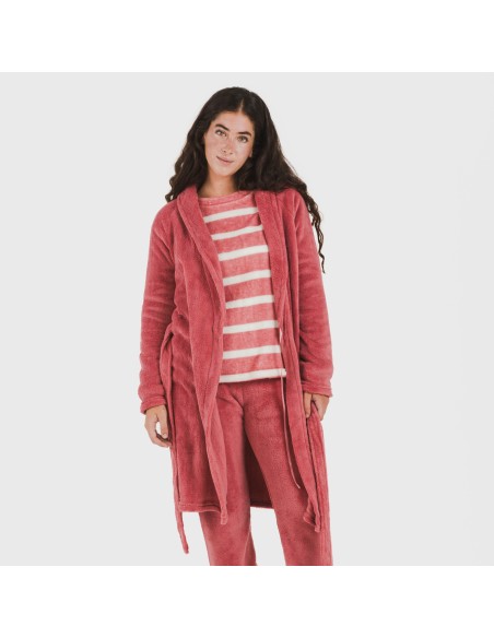 Vestaglia pile coral tinta unita