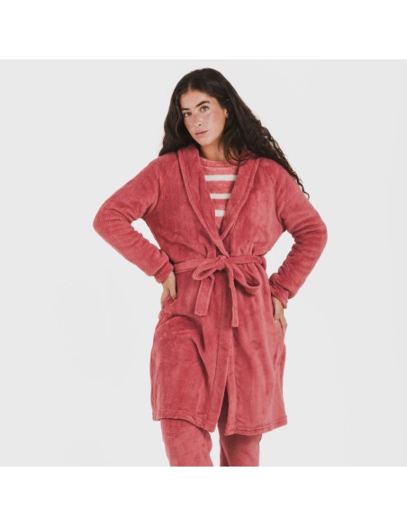 Vestaglia pile coral tinta unita