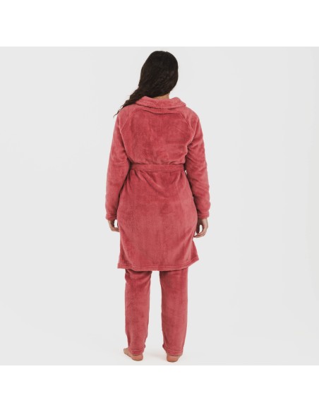 Vestaglia pile coral tinta unita