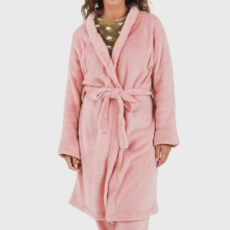 Vestaglia pile coral tinta unita