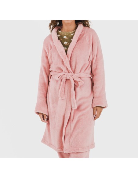 Vestaglia pile coral tinta unita