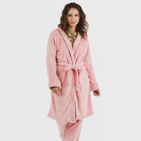 Vestaglia pile coral tinta unita