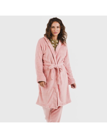 Vestaglia pile coral tinta unita