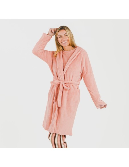 Vestaglia pile coral tinta unita