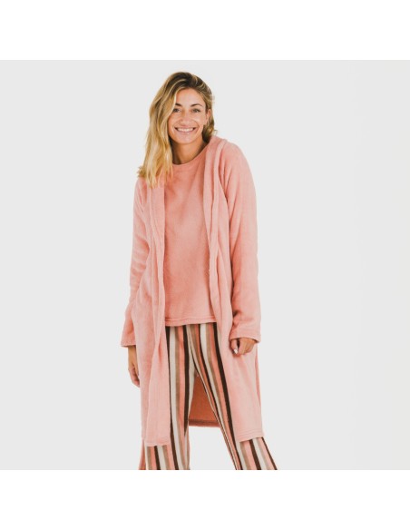 Vestaglia pile coral tinta unita