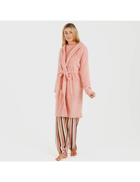 Vestaglia pile coral tinta unita