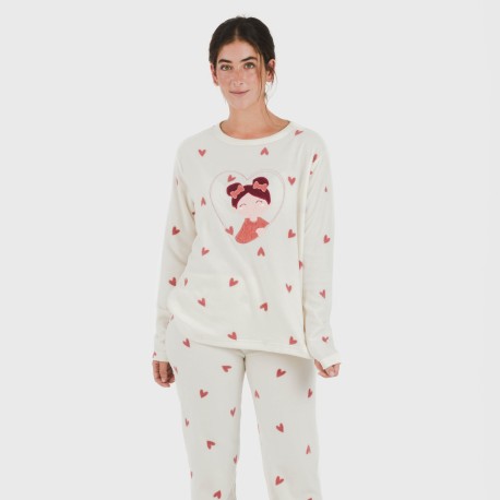 Pigiama pile polare Fanny rosa