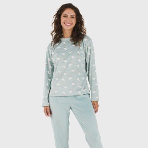 Pigiama velluto Seasonal blu acqua