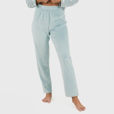 Pigiama velluto Seasonal blu acqua