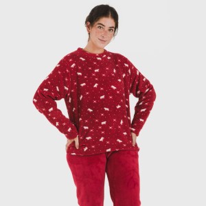 Pigiama pile coral Cody bordeaux 2