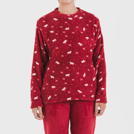 Pigiama pile coral Cody bordeaux