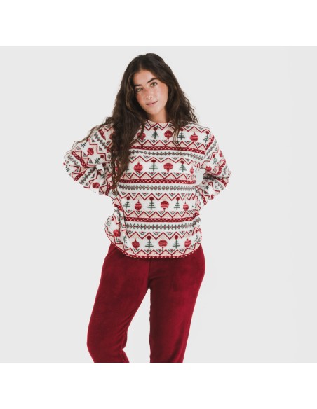 Pigiama pile coral Joshie bordeaux