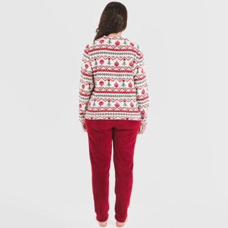 Pigiama pile coral Joshie bordeaux