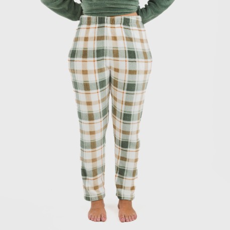 Pigiama pile coral Cuadro Noric verde