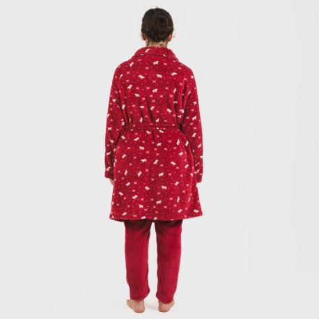 Vestaglia pile coral Cody bordeaux