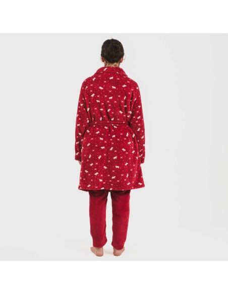 Vestaglia pile coral Cody bordeaux