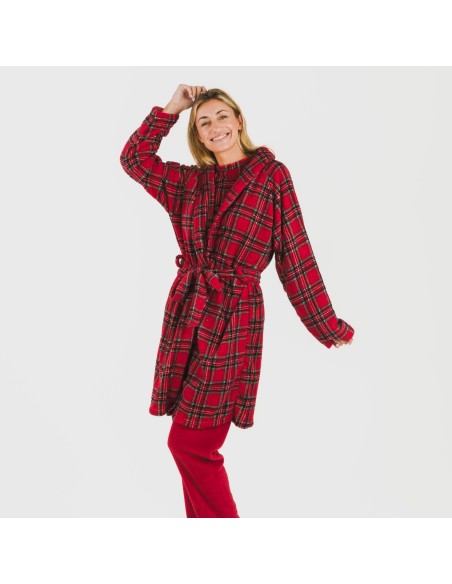 Vestaglia pile coral Nicolas rosso