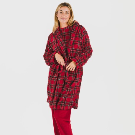 Vestaglia pile coral Nicolas rosso