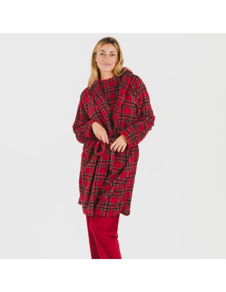 Vestaglia pile coral Nicolas rosso