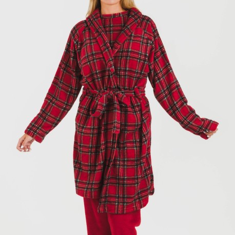 Vestaglia pile coral Nicolas rosso