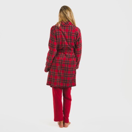 Vestaglia pile coral Nicolas rosso