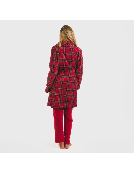 Vestaglia pile coral Nicolas rosso