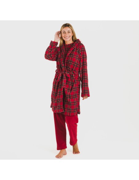 Vestaglia pile coral Nicolas rosso